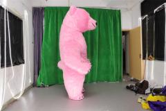 Pink Fur Coating Polar Bear Mascot Costume 2m 2.6m Inflatable Polar Bear Costume for Party Dress