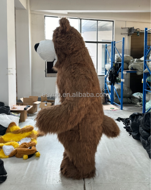 Dark Brown Inflatable for Masha Bear Mascot Costume Plush Fursuit Adult Anime Cosplay Custom Carnival Animal Mascotte Mascotte