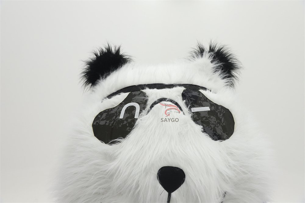Custom Animal Cartoon Character Inflatable Panda in Jacket Mascot Costume Adult Mascot Costume for Sale