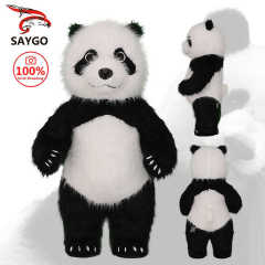 Saygo Long Plush 2m/2.6m/3m Inflatable Panda Mascot Costume Cartoon Character Cosplay Suit for Adults