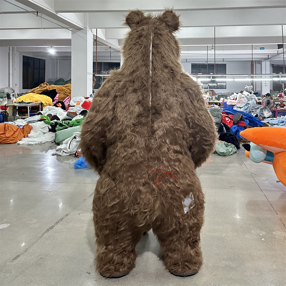 Dark Brown Cartoon Character Inflatable Masha Bear Mascot Costume Adult Mascot Costume for Sale,Big Mascot,Dark Brown Cartoon Character Inflatable Masha Bear Mascot Costume Adult Mascot Costume for Sale