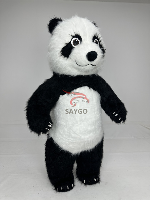 Customized Giant Outdoor Inflatable Walking Panda Mascot Costume Kawaii Polar Bear Mascot Costume Panda Costume for Adult