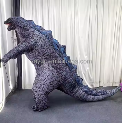 Realistic Inflatable Godzilla Costume for Adults-Unisex Mardi Gras Beer Mascot Costume