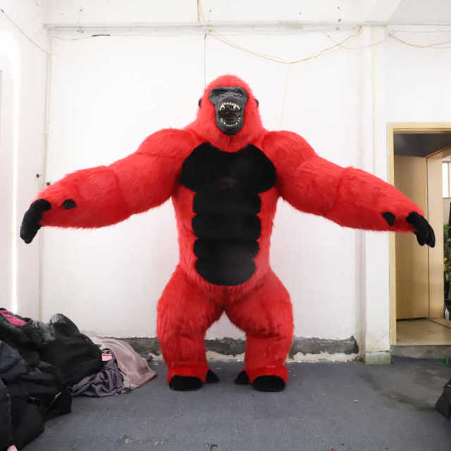 New Design 2.6m Plush Walking Mascot OEM Inflatable Gorilla Mascot Costume for Sale TV & Movle Costumes