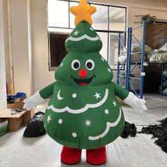 Christmas Inflatable Santa Costume XL Mens Costumes Adult Cosplay Outfit Funny Blow-up Claus Suit with Tree for Halloween Mascot