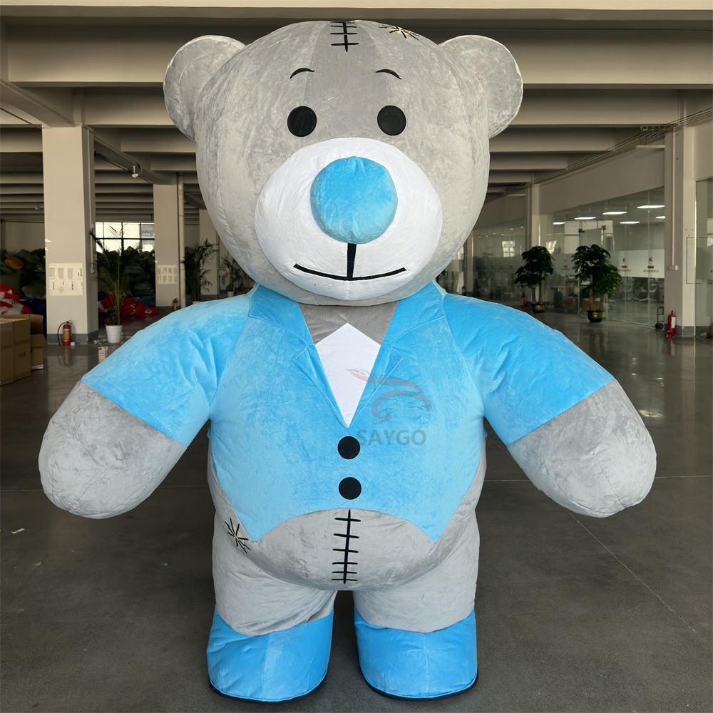 Inflatable Giant Walking Tuxedo Teddy Bear Mascot Costume Wedding Party Cosplay & Festival Event Dress for Adults for Halloween