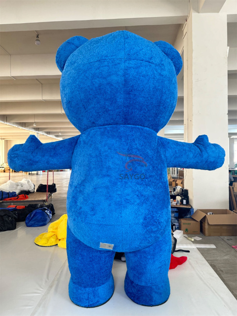 Freedom Teddy Bear Costume for Christmas Carnival Inflatable Bear Mascot Costume 2m