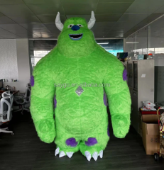 Unisex Inflatable Blue Green Monster Sully Cartoon Mascot Costume Plush Bear Design for Adults for Parties Monster Inc Mascot