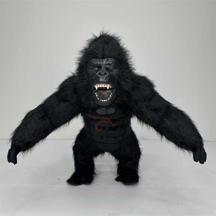 Short Dwarf Gorilla Mascot Costume 2m Inflated Fibre Furry Gorilla Monkey Costume for Events Activities Walking