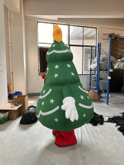 Christmas Inflatable Santa Costume XL Mens Costumes Adult Cosplay Outfit Funny Blow-up Claus Suit with Tree for Halloween Mascot