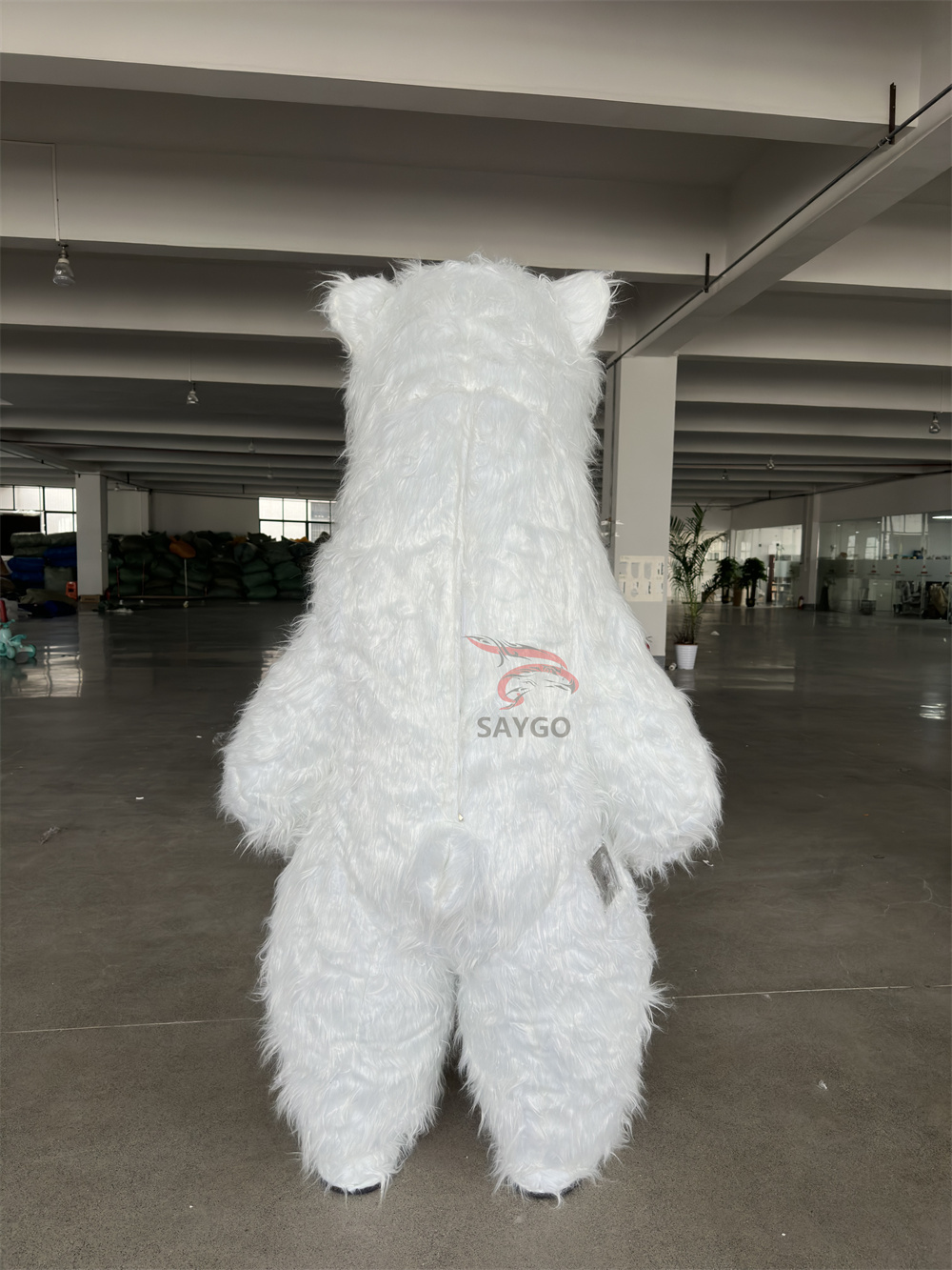 Pretty Furry Polar Bear Mascot Costume for Adults 2m 2.6m Inflatable Polar Panda Bear Mascots Costume Suits for Events Walking