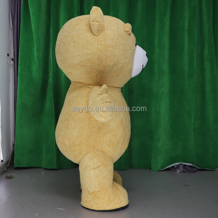 Giant Brown Plush Inflatable Teddy Bear Costumes Inflatable Teddy Bear Mascot Costumes for Adult Park Show, Opening Show, Kids