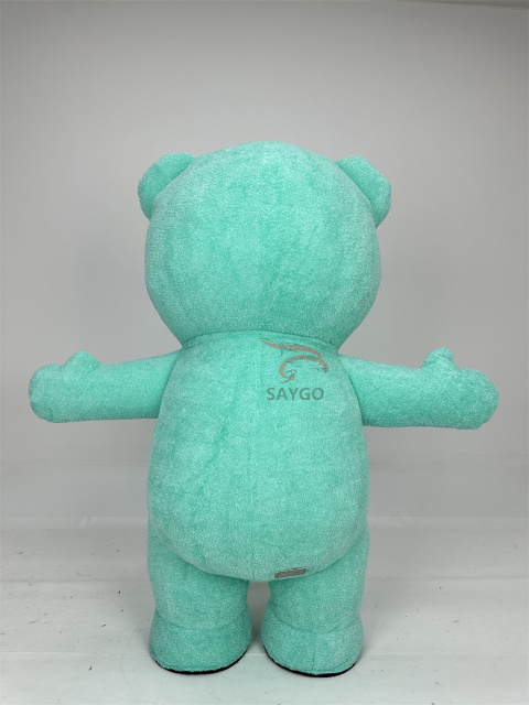 Mint Green Color Teddy Bear Mascot Costume 2m Fabric Teddy Bear Inflatable Costume for Cartoon Theme Parties,Big Mascot,Mint Green Color Teddy Bear Mascot Costume 2m Fabric Teddy Bear Inflatable Costume for Cartoon Theme Parties