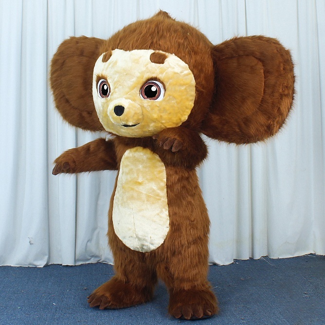 Dark Brown Koala Monkey Mascot Costume 2m 2.6m Inflatable Big Ear Monkey Koala Panda Bear Plush Costume Cloth for Walking Effect