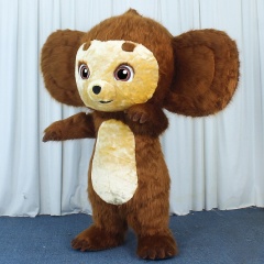 Dark Brown Koala Monkey Mascot Costume 2m 2.6m Inflatable Big Ear Monkey Koala Panda Bear Plush Costume Cloth for Walking Effect