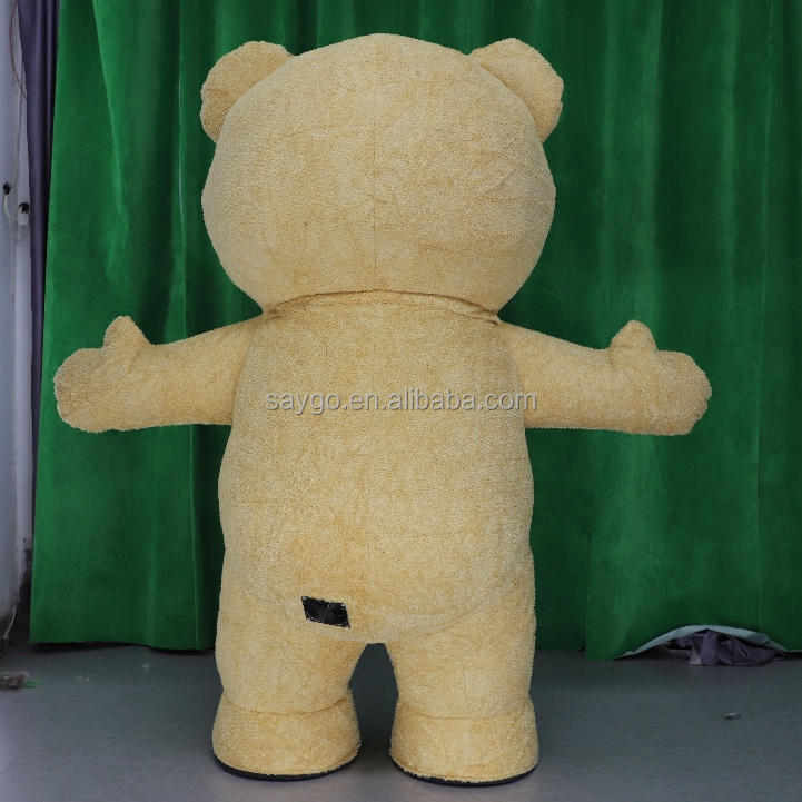 Giant Brown Plush Inflatable Teddy Bear Costumes Inflatable Teddy Bear Mascot Costumes for Adult Park Show, Opening Show, Kids
