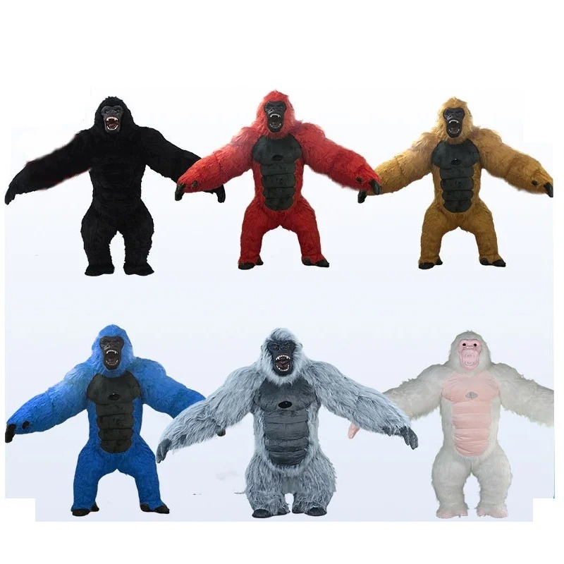 Stong Fierce King Kong Gorilla Mascot Costume 2m Inflatable Gorilla Monkey Mascots Suits for Halloween Carnival Dressing