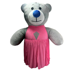 Cute Adult Inflatable Bear Costume Giant Girl Mascot Suit for Wedding Performances & Christmas Carivals Includes Party Accessory