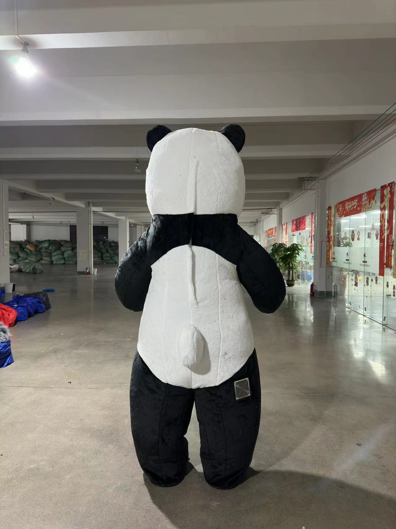 Cheap Price Hot Sale Custom Unisex Adult Size Short Fabric Inflatable Panda Mascot Costumes for Christmas Sales