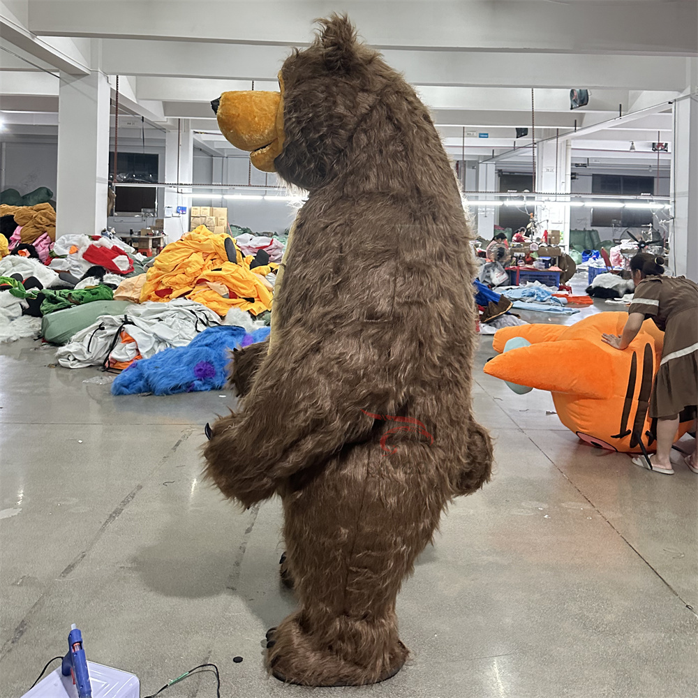Dark Brown Cartoon Character Inflatable Masha Bear Mascot Costume Adult Mascot Costume for Sale,Big Mascot,Dark Brown Cartoon Character Inflatable Masha Bear Mascot Costume Adult Mascot Costume for Sale