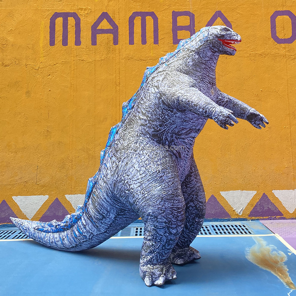 Realistic Inflatable Godzilla Costume for Adults-Unisex Mardi Gras Beer Mascot Costume