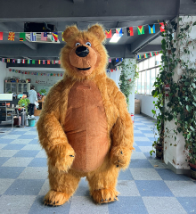 Cosplay Mascotte Inflatable Giant 2M/2.6M Inflatable Brown Masha Bear Mascot Costume in Stock Brown Bear Costume for Sale