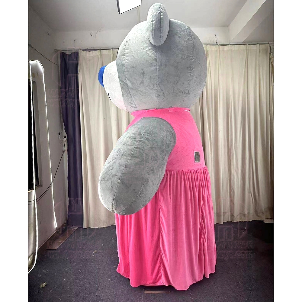 Cute Adult Inflatable Bear Costume Giant Girl Mascot Suit for Wedding Performances & Christmas Carivals Includes Party Accessory