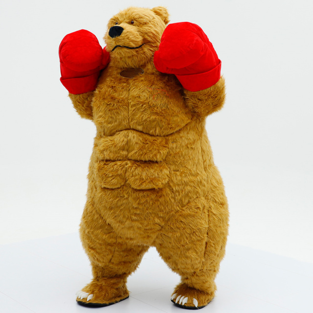 Adult Inflatable Brown Bear Boxing Mascot Costume-Realistic Adult Inflatable Bear Costume for Mardi Gras/Carnival Unisex Saygo