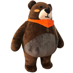 Black Brown Teddy Bear Costumes Various Inflatable Scarf Teddy Bear Head Moscot Costume Scarf Bear for Events Advertising Rental
