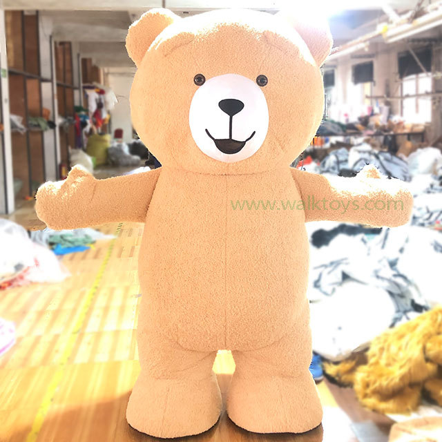 Customized Cartoon Character OEM Soft Inflatable Teddy Bear Costume Custom Plush Mascot Costumes for Adult