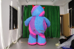 Inflatable Camouflage Bear Mascot Cartoon Doll Costume Plush Performance Props Doll Walking Puppet Costume