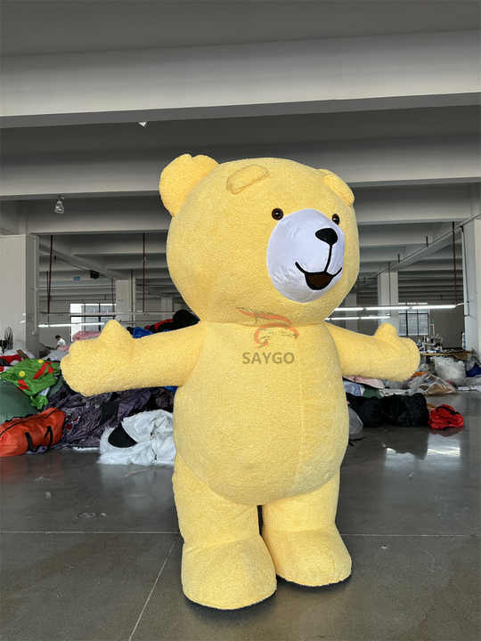 Saygo Giant Inflatable Teddy Bear Mascot Costume Life Size Adult Unisex Cosplay for Mardi Gras Carnival