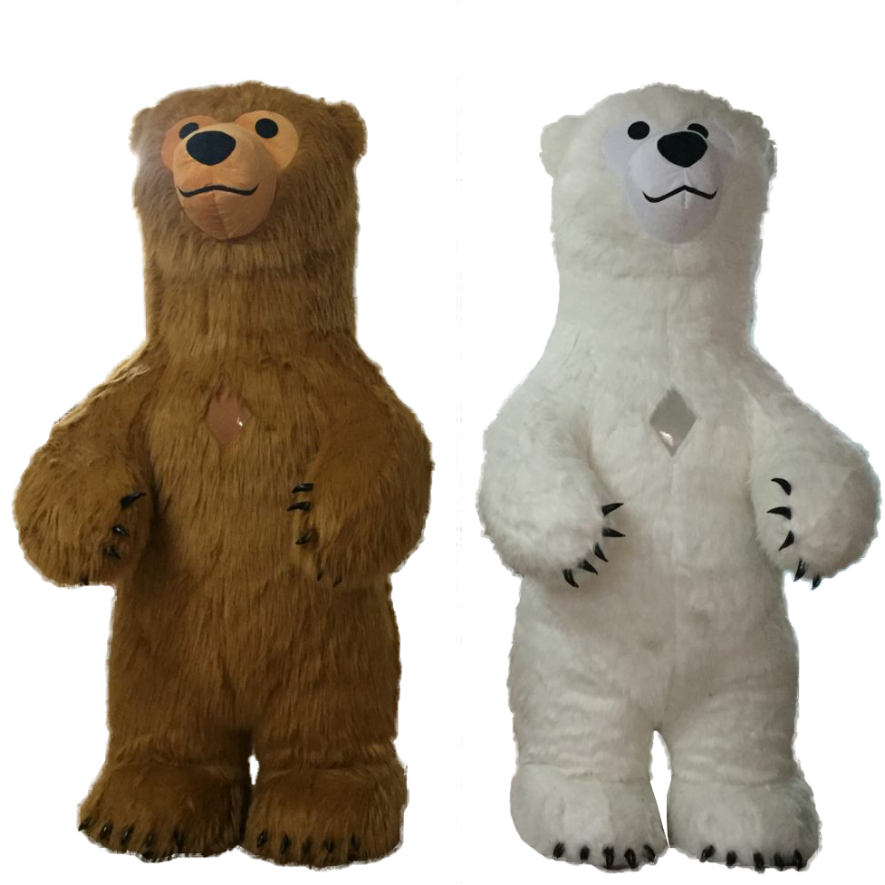 Saygo Adult Inflatable Polar Bear Fursuit Costume Outdoor Advertising Christmas Halloween Carnival Furry Mascot Animal Costume