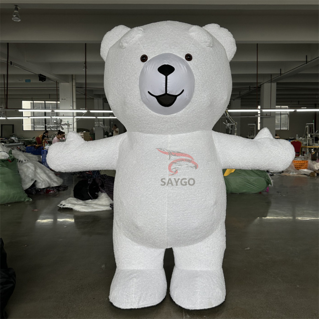 Giant White Teddy Bear Mascot for Home Party Adults Inflatable Teddy Panda Polar Bear Events Rental 3m