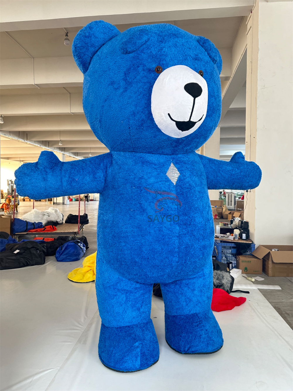 Freedom Teddy Bear Costume for Christmas Carnival Inflatable Bear Mascot Costume 2m