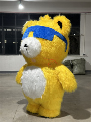 Beautiful Short Teddy Bear Mascot Costume for Boys 2m 2.6m Inflatable Street Walking Effect Singing Bear for Paradise