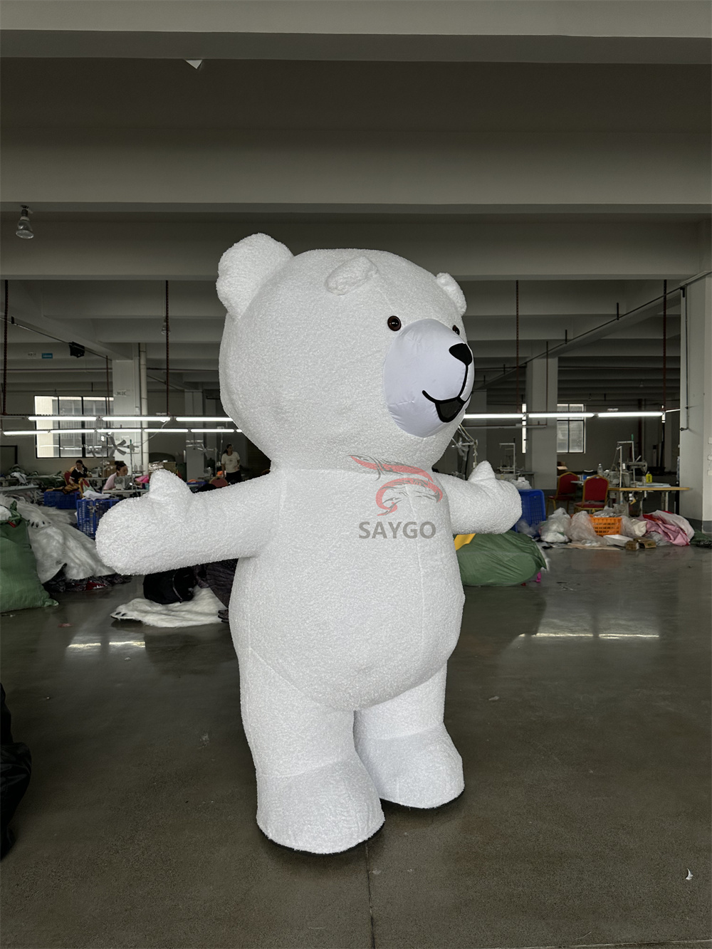 Giant White Teddy Bear Mascot for Home Party Adults Inflatable Teddy Panda Polar Bear Events Rental 3m