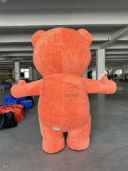 Inflatable Orange Giant Teddy Bear Mascot Costume Rental-saygo Brand Mardi Gras/Carnival Theme Unisex Adult Costume