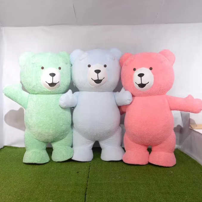 Customized Cartoon Character OEM Soft Inflatable Teddy Bear Costume Custom Plush Mascot Costumes for Adult