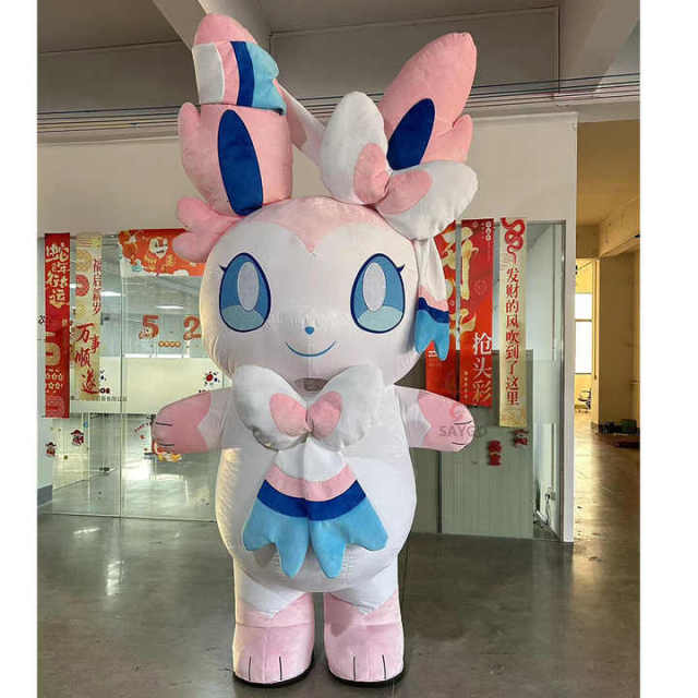 Events Performance Wear Inflatable Sylveon Mascot Costume 2m/2.6m Tall Cartoon Character Sylveon Mascot Costumes for Adults