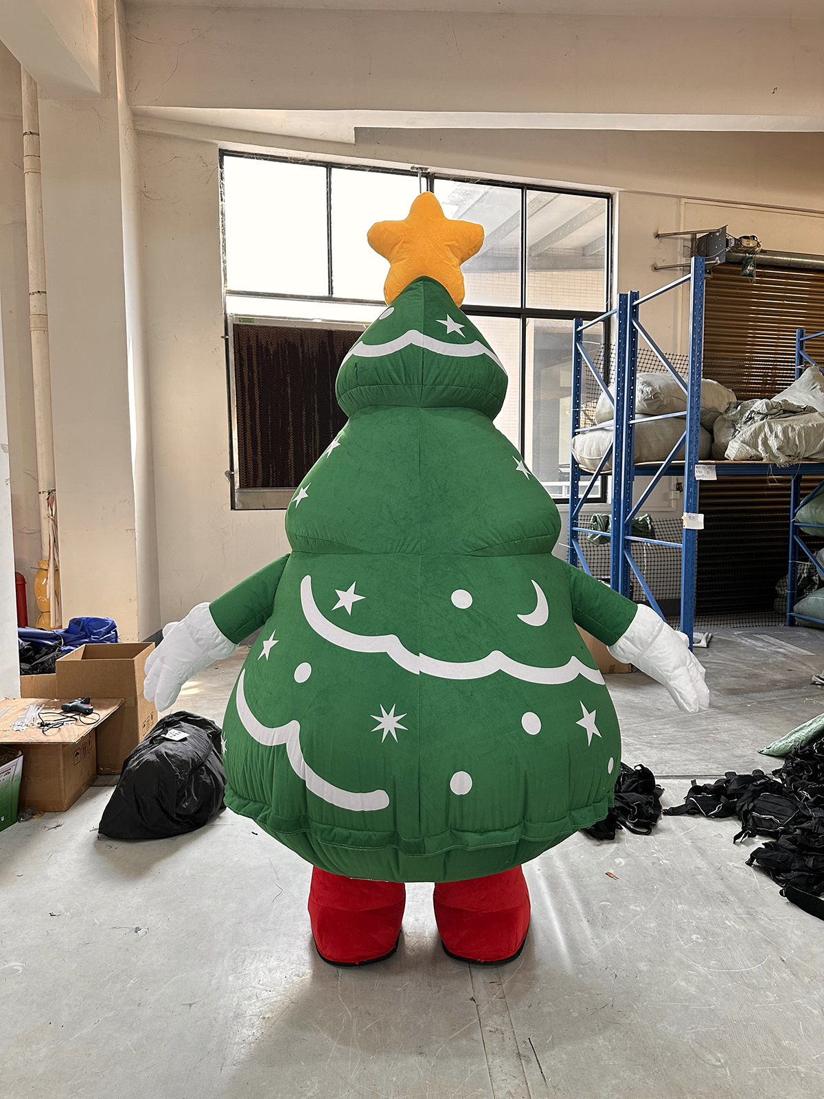 Christmas Inflatable Santa Costume XL Mens Costumes Adult Cosplay Outfit Funny Blow-up Claus Suit with Tree for Halloween Mascot
