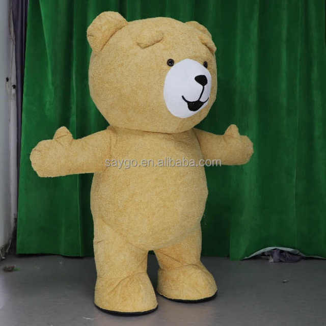 Giant Brown Plush Inflatable Teddy Bear Costumes Inflatable Teddy Bear Mascot Costumes for Adult Park Show, Opening Show, Kids