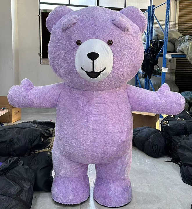 Net Celebrity Adult Inflatable Bear Costume Cartoon Mascot Doll Suit Plush Head Cover Plush Material Halloween Christmas Parties