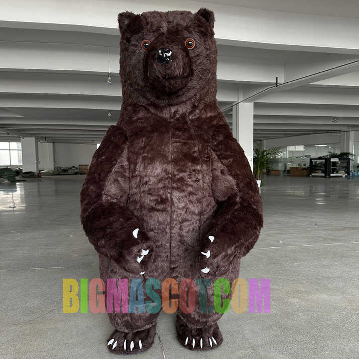 Christmas Halloween Party Bear Animal Cartoon Show Costume Adult Brown Inflatable Teddy Bear Mascot Costume
