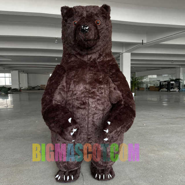 Christmas Halloween Party Bear Animal Cartoon Show Costume Adult Brown Inflatable Teddy Bear Mascot Costume