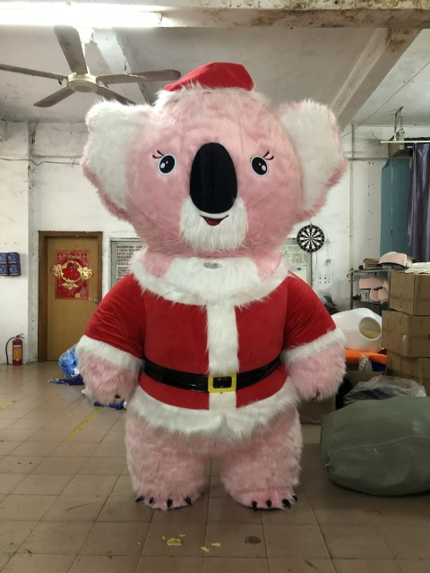 Attractive Christmas Giant Inflatable Koala Bear Mascot Costume for Adult Halloween Plush Furry Panda Suit