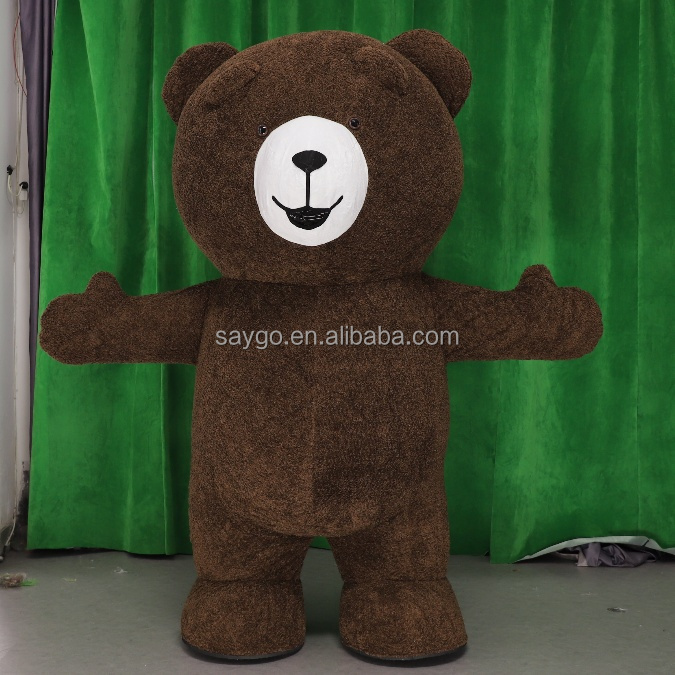 Wearable Inflatable Teddy Bear Christmas Costume Cartoon Teddy Bear Costume for Men Gummy Bear Costumes for Advertising Events