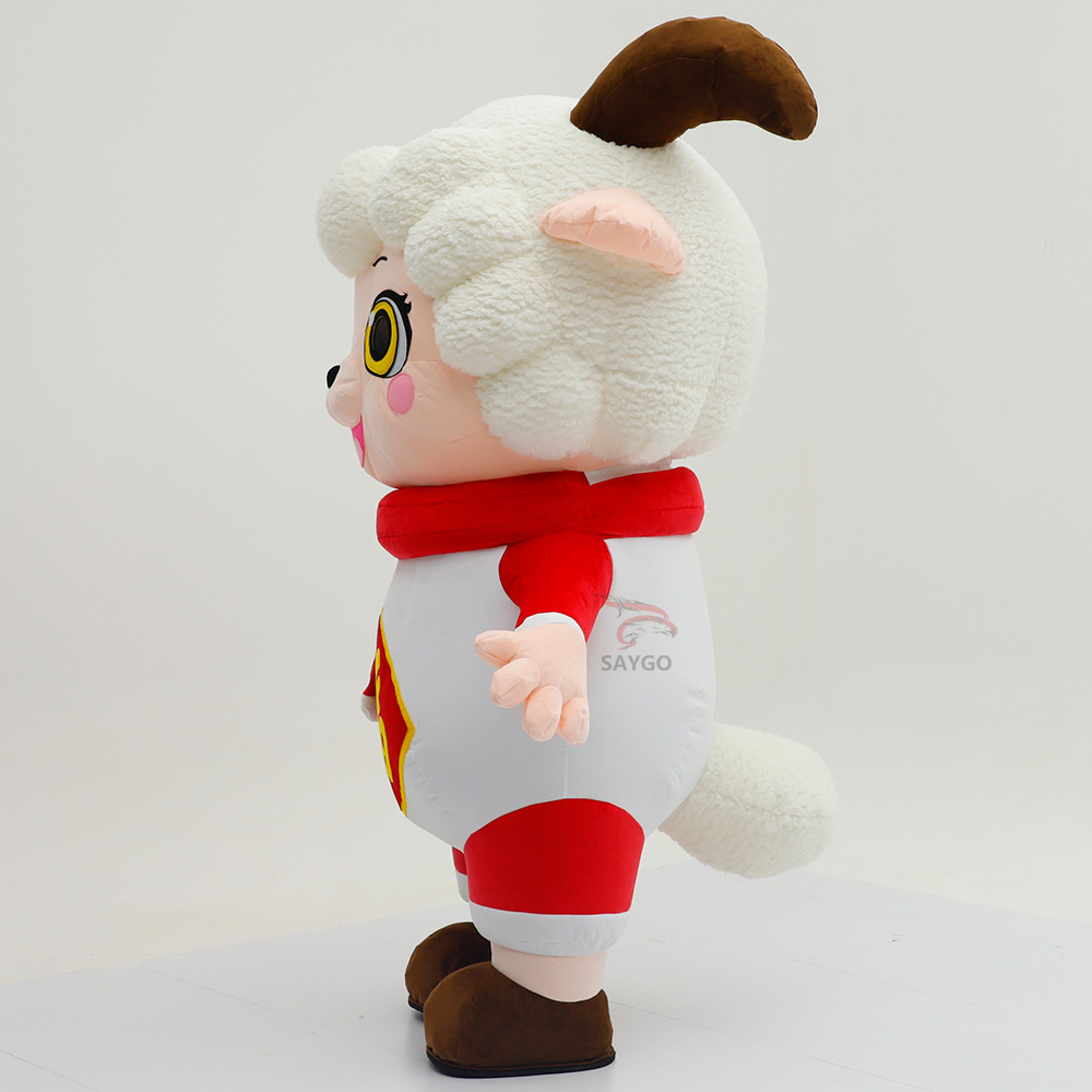 New year mascot Inflatable White Sheep Costumes Performance Suit Inflatable Animal Mascot Adults Costumes Party