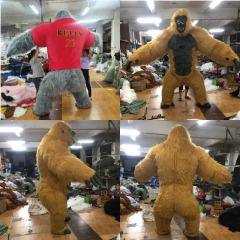 Children Scare Crying King Kong Gorilla Mascot Costume for Adult 2m 2.6m Inflatable Blue Gorilla Monkey Costume for Outdoor Show
