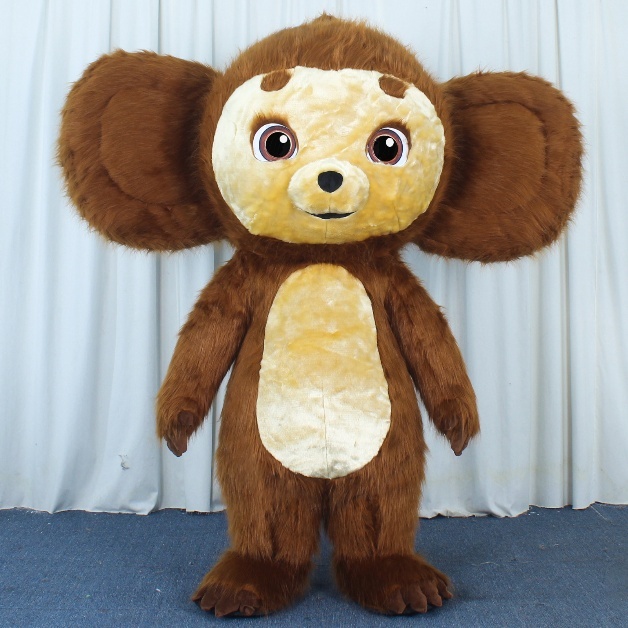 Dark Brown Koala Monkey Mascot Costume 2m 2.6m Inflatable Big Ear Monkey Koala Panda Bear Plush Costume Cloth for Walking Effect